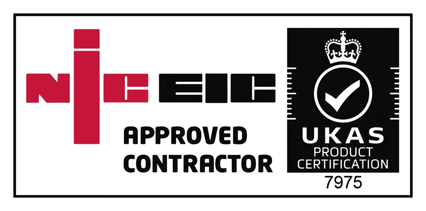NICEIC Approved Contractor, UKAS product certification 7975